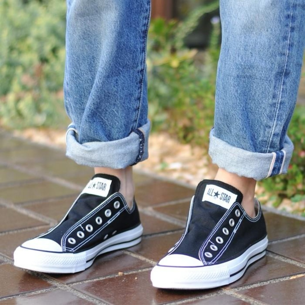 Converse Black and White Slip-On Sneakers
